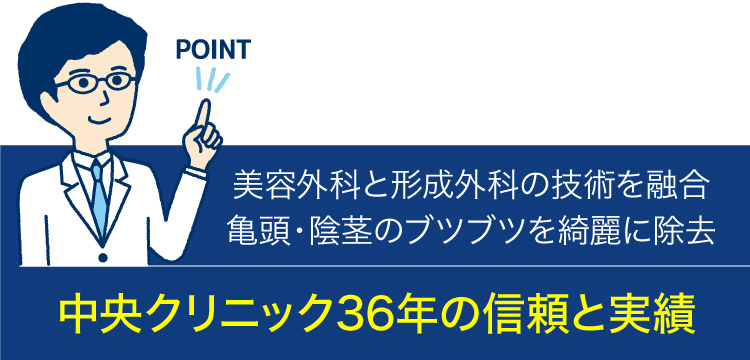 美容外科と形成外科の技術を融合して亀頭のブツブツを綺麗に除去
